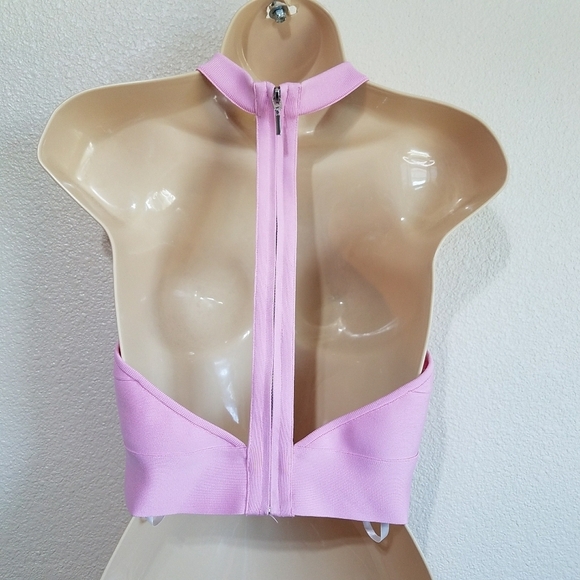 Herve by Herve Leger Bandage Halter Crop Top - Picture 3 of 10